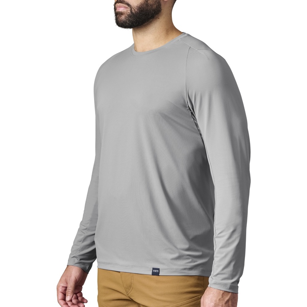 YETI MEN'S CREW NECK ULTRA LIGHTWEIGHT SUNSHIRT GREY size men's medium - Picture 4 of 11
